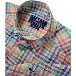 Vineyard Vines MEN  Tucker Whale Shirt L/S Button‎ Front Shirt Medium M - Plaid